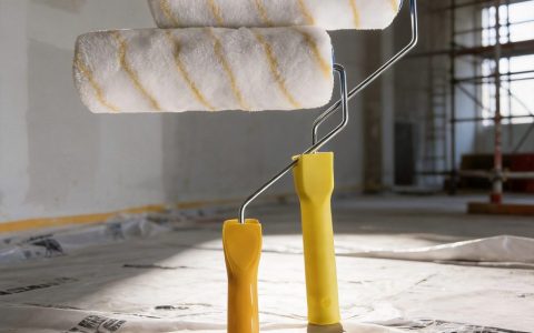 9-inch roller brush, paint brush, no dead angles, single yellow strip
