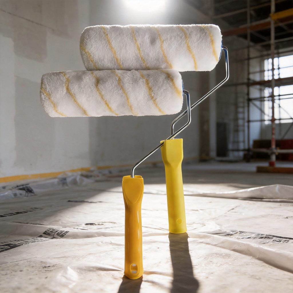 9-inch roller brush, paint brush, no dead angles, single yellow strip
