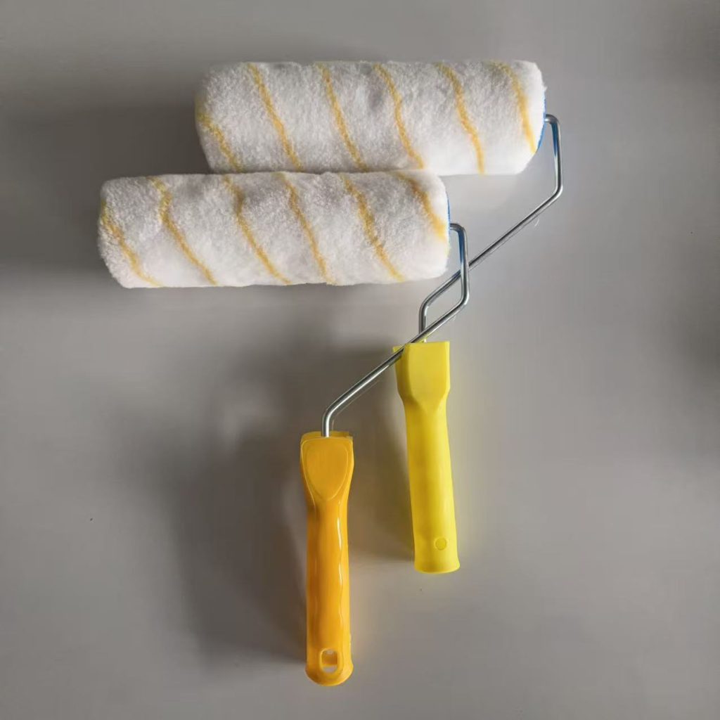 9-inch roller brush, paint brush, no dead angles, single yellow strip